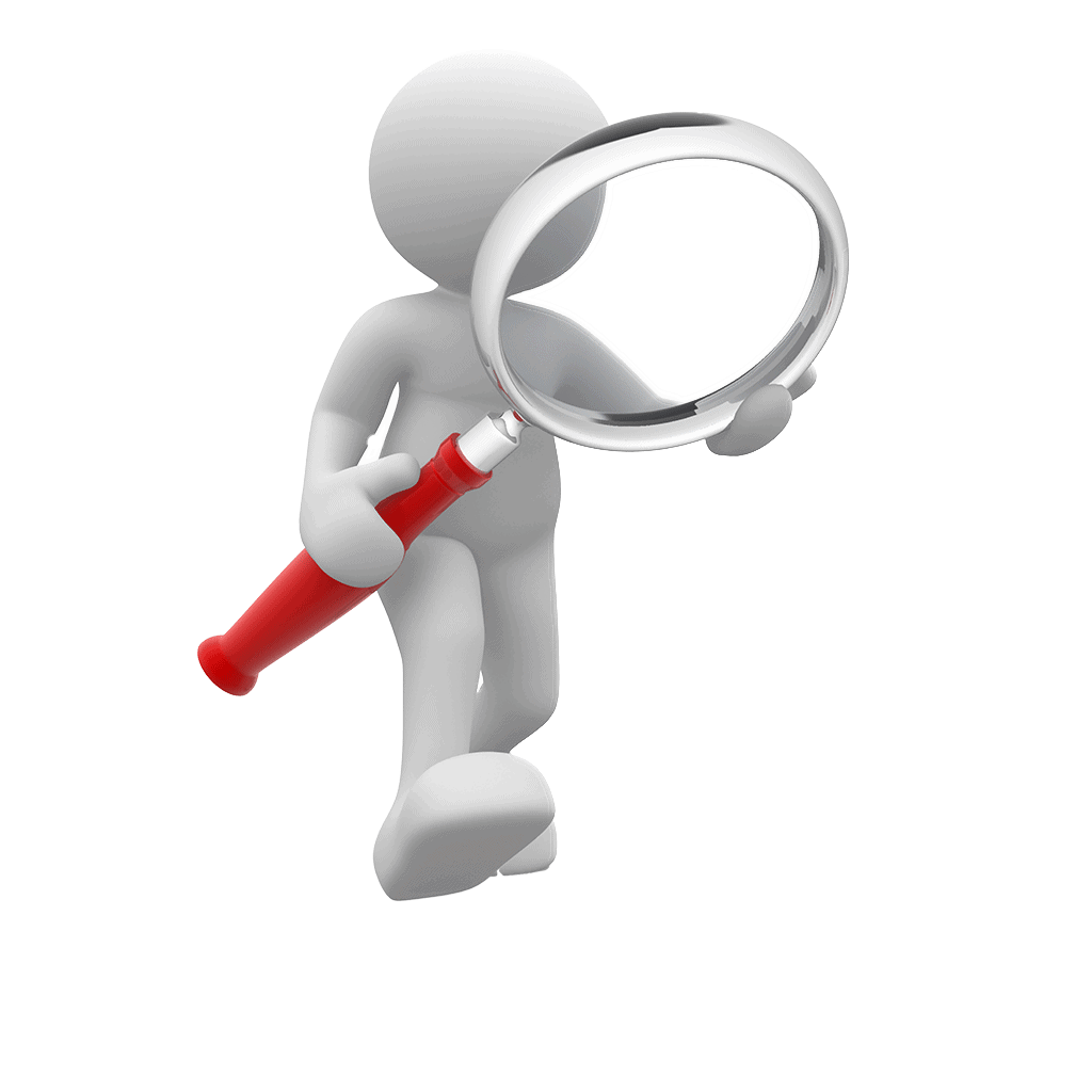 Man magnifying glass